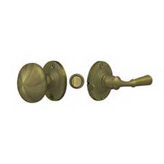 Deltana [SDL980U5] Solid Brass Storm Door Tubular Latch Set - Round Plate - Antique Brass Finish