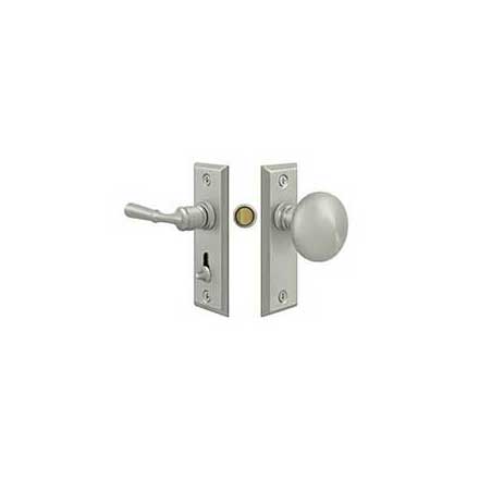 Deltana [SDLS480U15] Solid Brass Storm Door Tubular Latch Set - Rectangular Plate - Brushed Nickel Finish