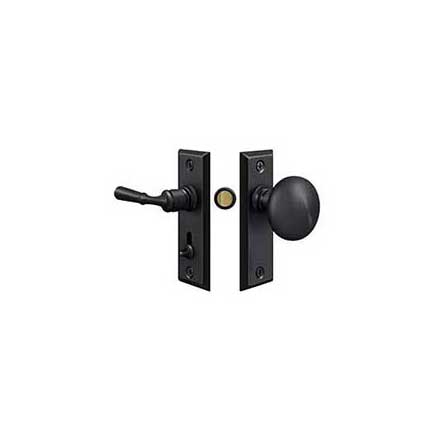 Deltana [SDLS480U19] Solid Brass Storm Door Tubular Latch Set - Rectangular Plate - Paint Black Finish