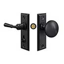 Deltana [SDLS480U19] Solid Brass Storm Door Tubular Latch Set - Rectangular Plate - Paint Black Finish