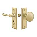 Deltana [SDLS480U3-UNL] Solid Brass Storm Door Tubular Latch Set - Rectangular Plate - Polished Brass (Unlacquered) Finish