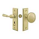 Deltana [SDLS480U3] Solid Brass Storm Door Tubular Latch Set - Rectangular Plate - Polished Brass Finish