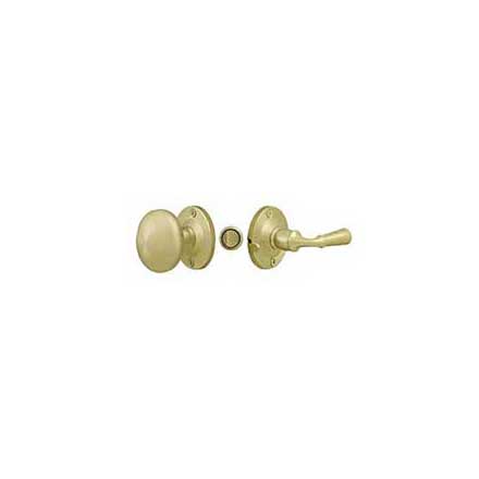 Deltana [SDL980U3] Solid Brass Storm Door Tubular Latch Set - Round Plate - Polished Brass Finish