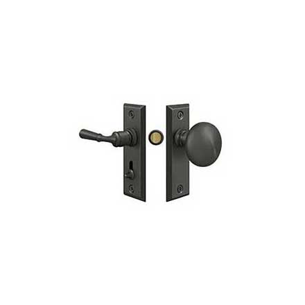 Deltana [SDLS480U10B] Solid Brass Storm Door Tubular Latch Set - Rectangular Plate - Oil Rubbed Bronze Finish