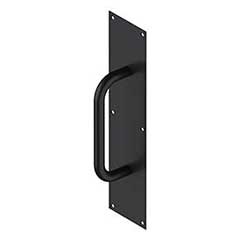 Deltana [PPH4016U19] Stainless Steel Door Push Plate &amp; Handle - Flat Black Finish - 4&quot; W x 16&quot; L