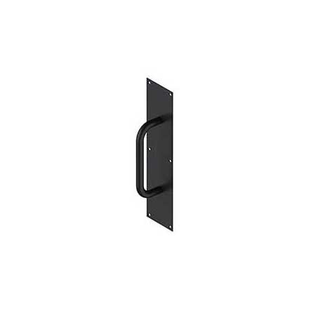 Deltana [PPH4016U19] Stainless Steel Door Push Plate &amp; Handle - Flat Black Finish - 4&quot; W x 16&quot; L