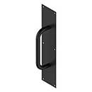 Deltana [PPH4016U19] Stainless Steel Door Push Plate & Handle - Flat Black Finish - 4" W x 16" L