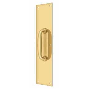 Deltana [PPH55CR003] Solid Brass Door Push Plate & Handle - Polished Brass (PVD) Finish - 3 1/2" W x 15" L