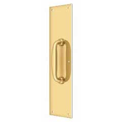 Deltana [PPH55CR003] Solid Brass Door Push Plate &amp; Handle - Polished Brass (PVD) Finish - 3 1/2&quot; W x 15&quot; L