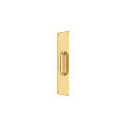 Deltana [PPH55CR003] Solid Brass Door Push Plate &amp; Handle - Polished Brass (PVD) Finish - 3 1/2&quot; W x 15&quot; L