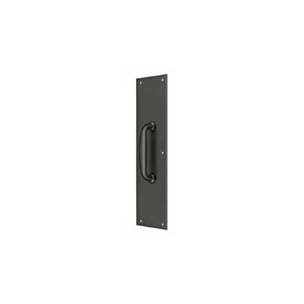 Deltana [PPH55U10B] Solid Brass Door Push Plate &amp; Handle - Oil Rubbed Bronze Finish - 3 1/2&quot; W x 15&quot; L