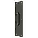 Deltana [PPH55U10B] Solid Brass Door Push Plate &amp; Handle - Oil Rubbed Bronze Finish - 3 1/2&quot; W x 15&quot; L