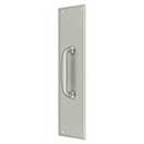 Deltana [PPH55U15] Solid Brass Door Push Plate &amp; Handle - Brushed Nickel Finish - 3 1/2&quot; W x 15&quot; L