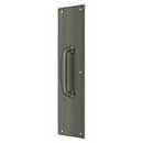 Deltana [PPH55U15A] Solid Brass Door Push Plate &amp; Handle - Antique Nickel Finish - 3 1/2&quot; W x 15&quot; L