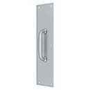 Deltana [PPH55U26D] Solid Brass Door Push Plate &amp; Handle - Brushed Chrome Finish - 3 1/2&quot; W x 15&quot; L