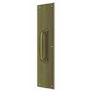 Deltana [PPH55U5] Solid Brass Door Push Plate &amp; Handle - Antique Brass Finish - 3 1/2&quot; W x 15&quot; L