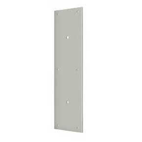 Deltana [PPH3515U15] Solid Brass Door Push Plate - Pre-Drilled 8" C/C Holes - Brushed Nickel Finish - 3 1/2" W x 15" L
