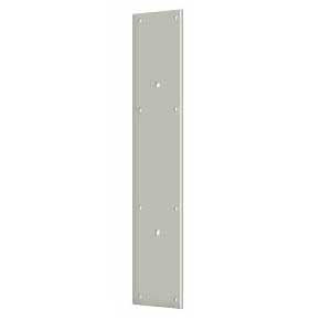 Deltana [PPH3520U15] Solid Brass Door Push Plate - Pre-Drilled 10" C/C Holes - Brushed Nickel Finish - 3 1/2" W x 20" L