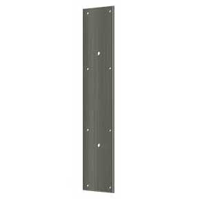Deltana [PPH3520U15A] Solid Brass Door Push Plate - Pre-Drilled 10" C/C Holes - Antique Nickel Finish - 3 1/2" W x 20" L