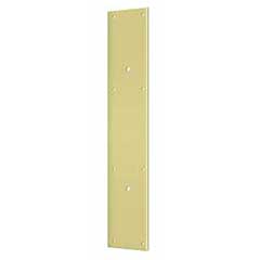 Deltana [PPH3520U3] Solid Brass Door Push Plate - Pre-Drilled 10&quot; C/C Holes - Polished Brass Finish - 3 1/2&quot; W x 20&quot; L