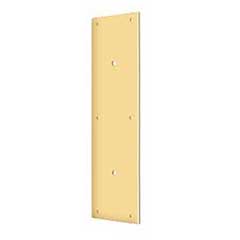 Deltana [PPH3515CR003] Solid Brass Door Push Plate - Pre-Drilled 8&quot; C/C Holes - Polished Brass (PVD) Finish - 3 1/2&quot; W x 15&quot; L