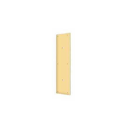 Deltana [PPH3515CR003] Solid Brass Door Push Plate - Pre-Drilled 8&quot; C/C Holes - Polished Brass (PVD) Finish - 3 1/2&quot; W x 15&quot; L