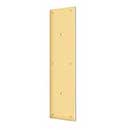 Deltana [PPH3515CR003] Solid Brass Door Push Plate - Pre-Drilled 8" C/C Holes - Polished Brass (PVD) Finish - 3 1/2" W x 15" L