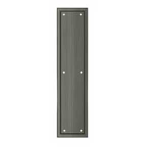 Deltana [PP2280U15A] Solid Brass Door Push Plate - Framed - Antique Nickel Finish - 3 1/2" W x 15" L