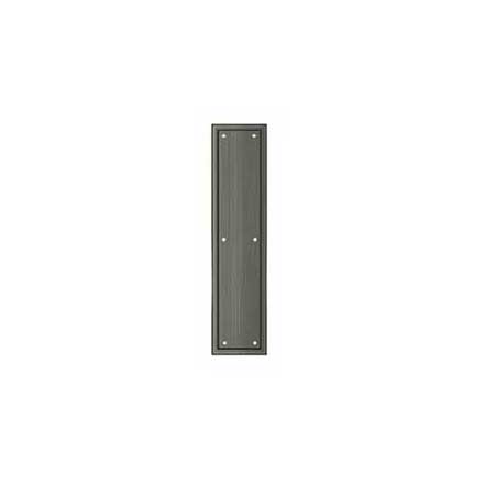 Deltana [PP2280U15A] Solid Brass Door Push Plate - Framed - Antique Nickel Finish - 3 1/2&quot; W x 15&quot; L