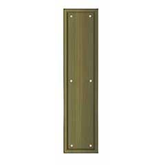 Deltana [PP2280U5] Solid Brass Door Push Plate - Framed - Antique Brass Finish - 3 1/2&quot; W x 15&quot; L