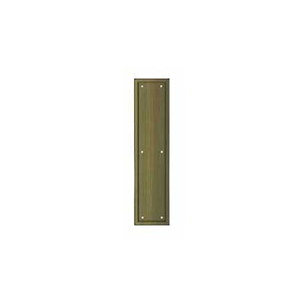 Deltana [PP2280U5] Solid Brass Door Push Plate - Framed - Antique Brass Finish - 3 1/2&quot; W x 15&quot; L