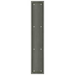 Deltana [PP2281U15A] Solid Brass Door Push Plate - Framed - Antique Nickel Finish - 3 1/2" W x 20" L