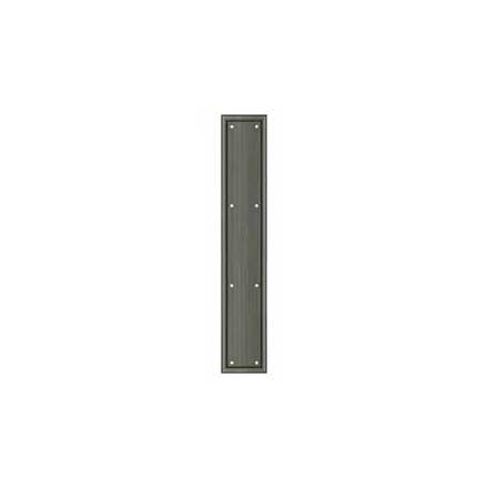 Deltana [PP2281U15A] Solid Brass Door Push Plate - Framed - Antique Nickel Finish - 3 1/2&quot; W x 20&quot; L