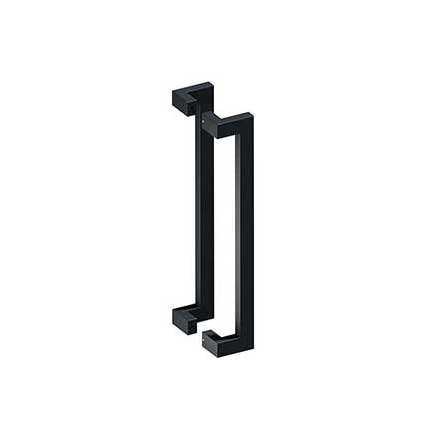 Deltana [SSPOBB24U19] Stainless Steel Back-To-Back Door Pull Handle - Offset - Square Bar - Paint Black Finish - 24&quot; L