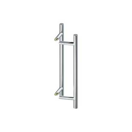 Deltana [SSPORBB24U32D] Stainless Steel Back-To-Back Door Pull Handle - Offset - Round Bar - Brushed Finish - 24" L