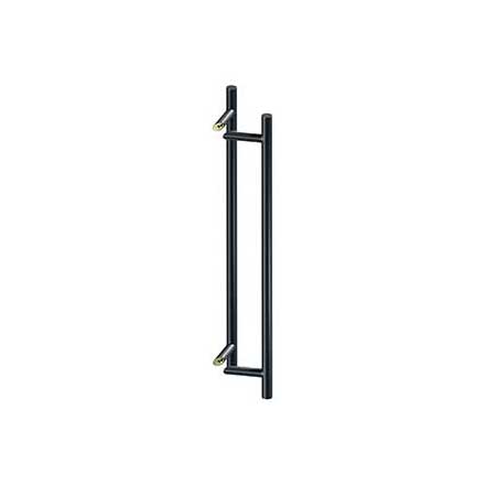 Deltana [SSPORBB36U19] Stainless Steel Back-To-Back Door Pull Handle - Offset - Round Bar - Paint Black Finish - 36" L