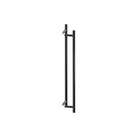 Deltana [SSPORBB48U19] Stainless Steel Back-To-Back Door Pull Handle - Offset - Round Bar - Paint Black Finish - 48&quot; L