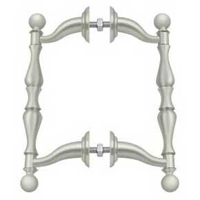 Deltana [OHP620U15] Solid Brass Back-To-Back Door Pull Handle - Offset - Brushed Nickel Finish - 6 3/16" L