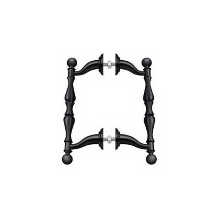 Deltana [OHP620U19] Solid Brass Back-To-Back Door Pull Handle - Offset - Paint Black Finish - 6 3/16&quot; L
