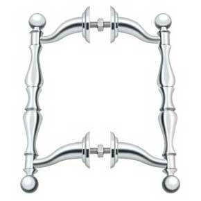 Deltana [OHP620U26] Solid Brass Back-To-Back Door Pull Handle - Offset - Polished Chrome Finish - 6 3/16" L