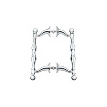 Deltana [OHP620U26] Solid Brass Back-To-Back Door Pull Handle - Offset - Polished Chrome Finish - 6 3/16&quot; L