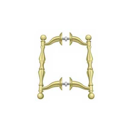 Deltana [OHP620U3] Solid Brass Back-To-Back Door Pull Handle - Offset - Polished Brass Finish - 6 3/16&quot; L