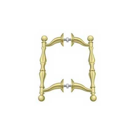 Deltana [OHP620U3] Solid Brass Back-To-Back Door Pull Handle - Offset - Polished Brass Finish - 6 3/16&quot; L