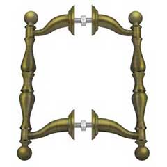 Deltana [OHP620U5] Solid Brass Back-To-Back Door Pull Handle - Offset - Antique Brass Finish - 6 3/16&quot; L