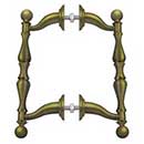 Deltana [OHP620U5] Solid Brass Back-To-Back Door Pull Handle - Offset - Antique Brass Finish - 6 3/16&quot; L