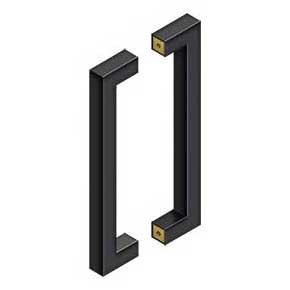 Deltana [SSPBB1210U19] Stainless Steel Back-To-Back Door Pull Handle - Contemporary Square - Paint Black Finish - 12" C/C - 13" L