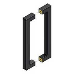 Deltana [SSPBB1210U19] Stainless Steel Back-To-Back Door Pull Handle - Contemporary Square - Paint Black Finish - 12&quot; C/C - 13&quot; L