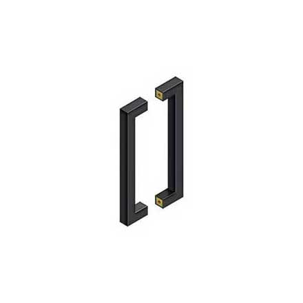 Deltana [SSPBB1210U19] Stainless Steel Back-To-Back Door Pull Handle - Contemporary Square - Paint Black Finish - 12&quot; C/C - 13&quot; L