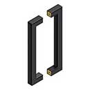 Deltana [SSPBB1210U19] Stainless Steel Back-To-Back Door Pull Handle - Contemporary Square - Paint Black Finish - 12" C/C - 13" L