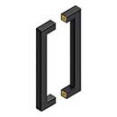 Deltana [SSPBB1210U19] Stainless Steel Back-To-Back Door Pull Handle - Contemporary Square - Paint Black Finish - 12&quot; C/C - 13&quot; L